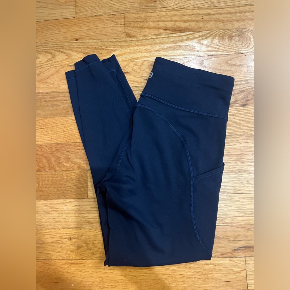 Lululemon Navy Blue Wunder Train 25"